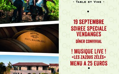 Soirée spéciale vendanges 19 Septembre